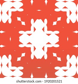 Antique mexican talavera ceramic. Graphic design. Vector seamless pattern poster. Red floral and abstract decor for scrapbooking, smartphone cases, T-shirts, bags or linens.