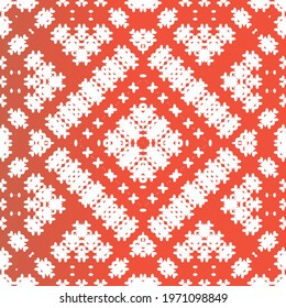Antique mexican talavera ceramic. Graphic design. Vector seamless pattern watercolor. Red floral and abstract decor for scrapbooking, smartphone cases, T-shirts, bags or linens.