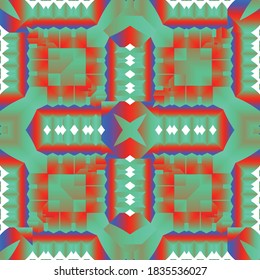 Antique mexican talavera ceramic. Hand drawn design. Vector seamless pattern concept. Red floral and abstract decor for scrapbooking, smartphone cases, T-shirts, bags or linens.