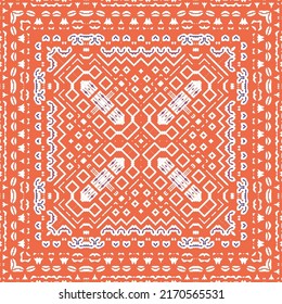 Antique mexican talavera ceramic. Hand drawn design. Vector seamless pattern collage. Red floral and abstract decor for scrapbooking, smartphone cases, T-shirts, bags or linens.