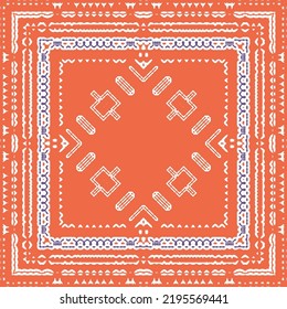 Antique mexican talavera ceramic. Hand drawn design. Vector seamless pattern collage. Red floral and abstract decor for scrapbooking, smartphone cases, T-shirts, bags or linens.