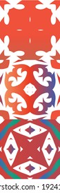 Antique mexican talavera ceramic. Kit of vector seamless patterns. Graphic design. Red floral and abstract decor for scrapbooking, smartphone cases, T-shirts, bags or linens.