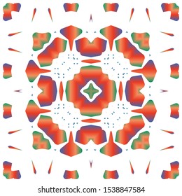 Antique mexican talavera ceramic. Minimal design. Vector seamless pattern watercolor. Red floral and abstract decor for scrapbooking, smartphone cases, T-shirts, bags or linens.