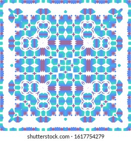 Antique mexican talavera ceramic. Minimal design. Vector seamless pattern watercolor. Red floral and abstract decor for scrapbooking, smartphone cases, T-shirts, bags or linens.