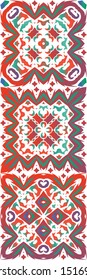 Antique mexican talavera ceramic. Modern design. Set of vector seamless patterns. Red floral and abstract decor for scrapbooking, smartphone cases, T-shirts, bags or linens.