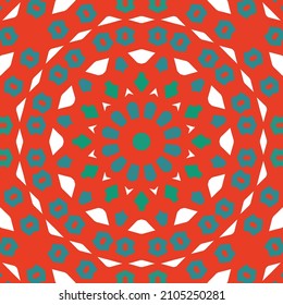 Antique mexican talavera ceramic. Universal design. Vector seamless pattern trellis. Red floral and abstract decor for scrapbooking, smartphone cases, T-shirts, bags or linens.