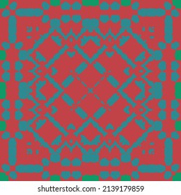 Antique mexican talavera ceramic. Universal design. Vector seamless pattern trellis. Red floral and abstract decor for scrapbooking, smartphone cases, T-shirts, bags or linens.