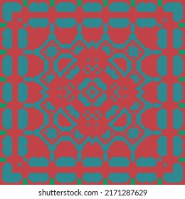 Antique mexican talavera ceramic. Universal design. Vector seamless pattern trellis. Red floral and abstract decor for scrapbooking, smartphone cases, T-shirts, bags or linens.