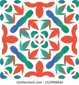 Antique mexican talavera ceramic. Vector seamless pattern flyer. Creative design. Red floral and abstract decor for scrapbooking, smartphone cases, T-shirts, bags or linens.