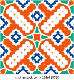 Antique mexican talavera ceramic. Vector seamless pattern concept. Graphic design. Red floral and abstract decor for scrapbooking, smartphone cases, T-shirts, bags or linens.