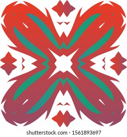 Antique mexican talavera ceramic. Vector seamless pattern trellis. Geometric design. Red floral and abstract decor for scrapbooking, smartphone cases, T-shirts, bags or linens.