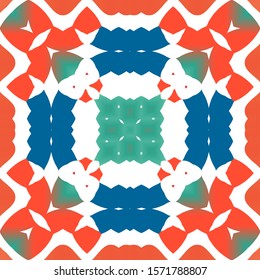 Antique mexican talavera ceramic. Vector seamless pattern illustration. Modern design. Red floral and abstract decor for scrapbooking, smartphone cases, T-shirts, bags or linens.