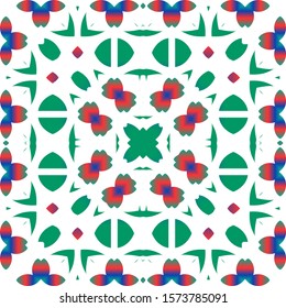 Antique mexican talavera ceramic. Vector seamless pattern illustration. Modern design. Red floral and abstract decor for scrapbooking, smartphone cases, T-shirts, bags or linens.