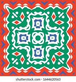 Antike mexikanische Talavera-Keramik. Vektorillustration nahtloses Musterkonzept. Grafikdesign. Rote florale und abstrakte Dekoration für Scrapbooking, Smartphone-Kisten, T-Shirts, Taschen oder Leinenbetten.