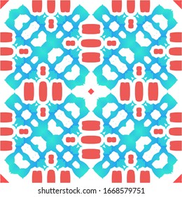 Cerámica antigua mexicana talavera. Concepto de patrón sin fisuras del vector. Diseño gráfico. Decoración floral y abstracta roja para la reserva de chatarra, estuches para smartphones, pantalones en T, bolsas o ropa de cama.