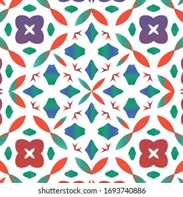 Antique mexican talavera ceramic. Vector seamless pattern template. Universal design. Red floral and abstract decor for scrapbooking, smartphone cases, T-shirts, bags or linens.