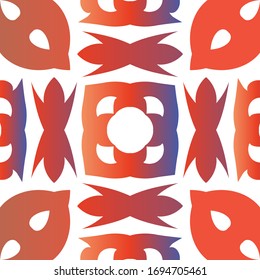 Cerámica antigua mexicana talavera. Tema de patrón sin fisuras del vector. El diseño del cuarto de baño. Decoración floral y abstracta roja para la reserva de chatarra, estuches para smartphones, pantalones en T, bolsas o ropa de cama.
