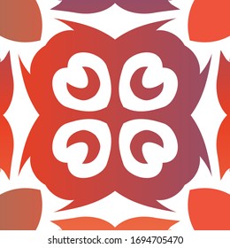 Antique mexican talavera ceramic. Vector seamless pattern watercolor. Creative design. Red floral and abstract decor for scrapbooking, smartphone cases, T-shirts, bags or linens.