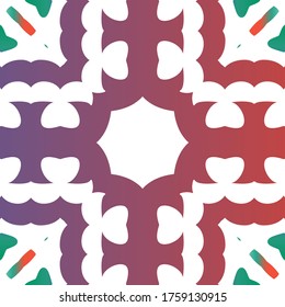 Cerámica de talavera mexicana antigua. Patrón de vectores sin fisuras arabesco. Diseño gráfico. Decoración floral y abstracta roja para la reserva de recortes, estuches para smartphones, camisetas, bolsas o ropa de cama.