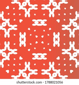 Antike mexikanische Talavera-Keramik. Vektornahtlose Muster-Textur. Stilvolles Design. Rote florale und abstrakte Dekoration für Scrapbooking, Smartphone-Kisten, T-Shirts, Taschen oder Leinenbetten.