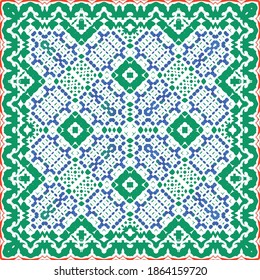 Cerámica de talavera mexicana antigua. Concepto de patrón sin fisuras de vectores. Diseño gráfico. Decoración floral y abstracta roja para la reserva de recortes, estuches para smartphones, camisetas, bolsas o ropa de cama.