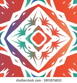 Cerámica de talavera mexicana antigua. Elementos de patrón sin fisuras vectoriales. Diseño elegante. Decoración floral y abstracta roja para la reserva de recortes, estuches para smartphones, camisetas, bolsas o ropa de cama.