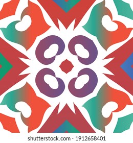Antike mexikanische Talavera-Keramik. Vektornahtloses Musterkonzept. Handgezeichnetes Design. Rote florale und abstrakte Dekoration für Scrapbooking, Smartphone-Kisten, T-Shirts, Taschen oder Leinenbetten.