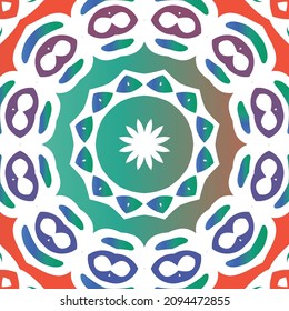 Cerámica de talavera mexicana antigua. Elementos de patrón sin fisuras vectoriales. Diseño original. Decoración floral y abstracta roja para la reserva de recortes, estuches para smartphones, camisetas, bolsas o ropa de cama.