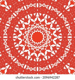 Antique mexican talavera ceramic. Vector seamless pattern elements. Original design. Red floral and abstract decor for scrapbooking, smartphone cases, T-shirts, bags or linens.