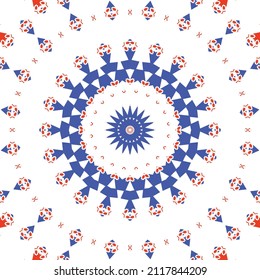 Antike mexikanische Talavera-Keramik. Vektornahtlose Musterelemente. Originelles Design. Rote florale und abstrakte Dekoration für Scrapbooking, Smartphone-Kisten, T-Shirts, Taschen oder Leinenbetten.