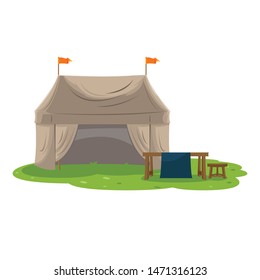 Antique Middle Ages Tent Design Vector