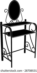 Antique Mirror Shelf High Detail Vector 02