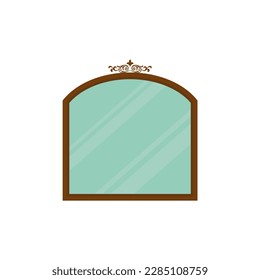 antique mirror vector illustration. vintage mirror flat design