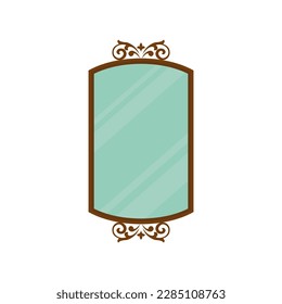 antique mirror vector illustration. vintage mirror flat design