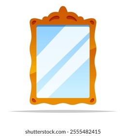 Antique mirror vector isolated illustration