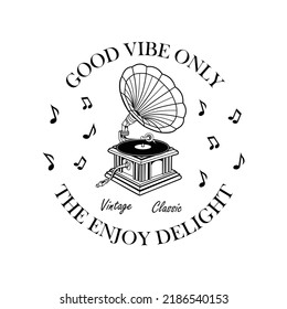 Logo der antiken Musikbox, Vektordesign