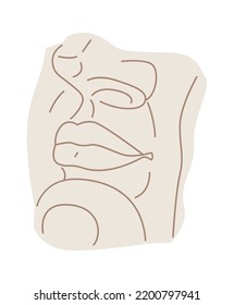 Antique nose and mouse sculpture Vintage Architecture. Vector illustration