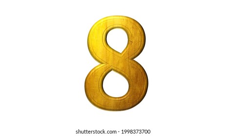 Antique numbers in gold isolated on white background
