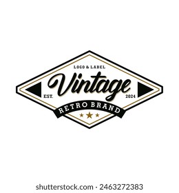 Antique Old Classic Vintage frame Retro Badge Emblem Label Logo Design Vector