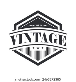 Antique Old Classic Vintage frame Retro Badge Emblem Label Logo Design Vector