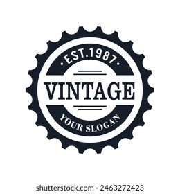 Antique Vieux Vintage Classique Cadre rétro Badge Emblem Label Logo Conception  Image vectorielle
