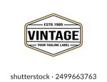 Antique Old Classic Vintage Retro Hexagon Frame Badge Emblem Element Label Logo Design Vector