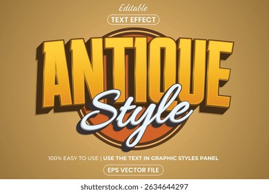 Antique old editable text effect, retro text style