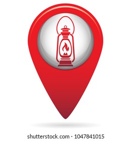 Antique Old Kerosene Lamp isolated. Retro design. Vector illustration.


