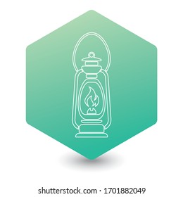 Antique Old Kerosene Lamp isolated. Retro design. Vector illustration.

