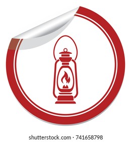 Antique Old Kerosene Lamp isolated. Retro design. Vector illustration.

