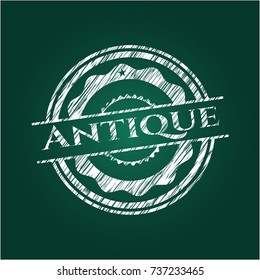 Antique on blackboard