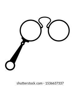 Antique opera glasses vector icon on white background