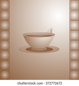antique ornament, cup, cup of tea