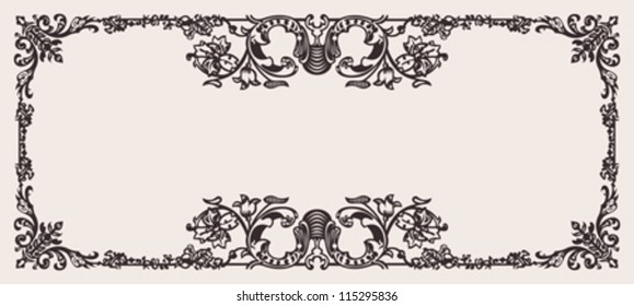 Antique Ornate Frame Scalable And Editable Vector Illustration